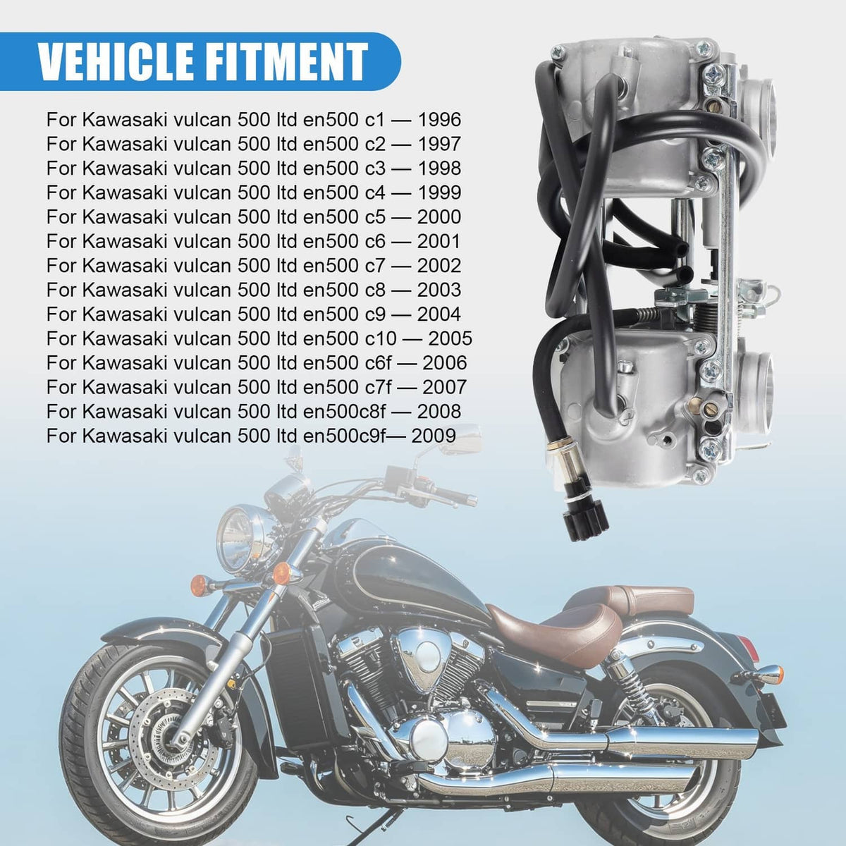 Solidspare Carburetor Carb For 1996-2009 Kawasaki Vulcan 500 LTD EN500C 15003-1235