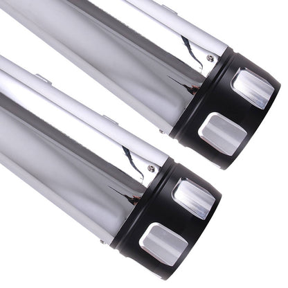 Solidspare 4" Megaphone Slip-On Exhaust Pipe Mufflers For Harley Electra Glide Road King