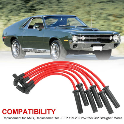 Solidspare 10.2mm For CJ, Wrangler 4.2L 258 HEI DISTRIBUTOR SPARK PLUG WIRE SET