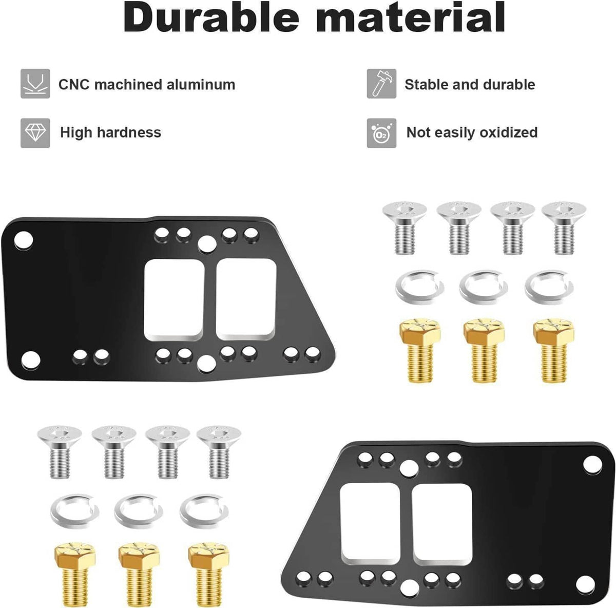 Solidspare Black Billet LS Engine Mounts Motor Mount Adapter Plates for LS Swap LS1 LS2 LS3