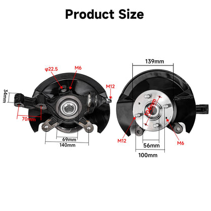 Solidspare Front Wheel Hub Bearing Steering Knuckle For Honda Civic L4 1.7L CNG & Petrol