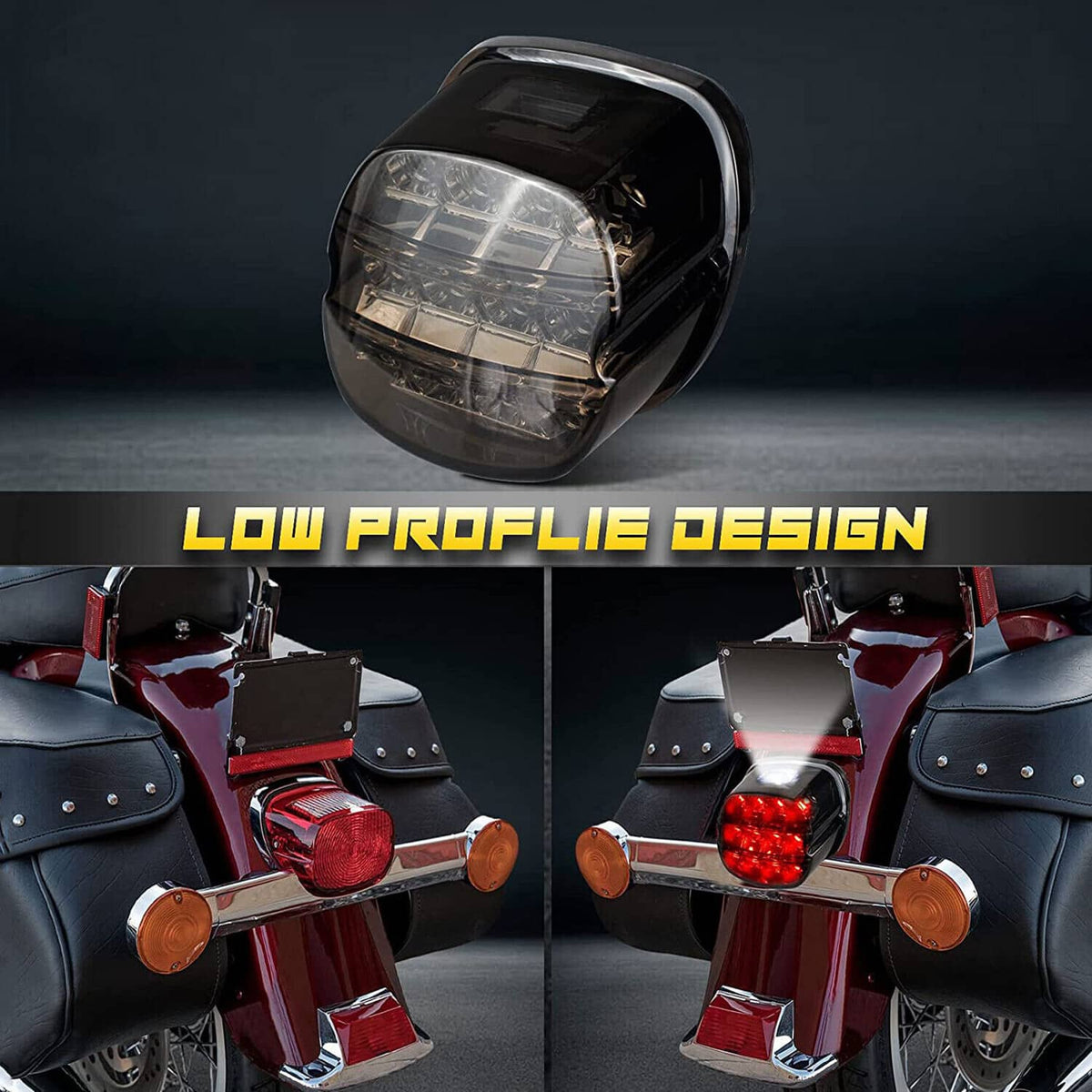 Solidspare LED Tail Lights Brake For Harley Touring Road King Dyna Glide Softail Sporster