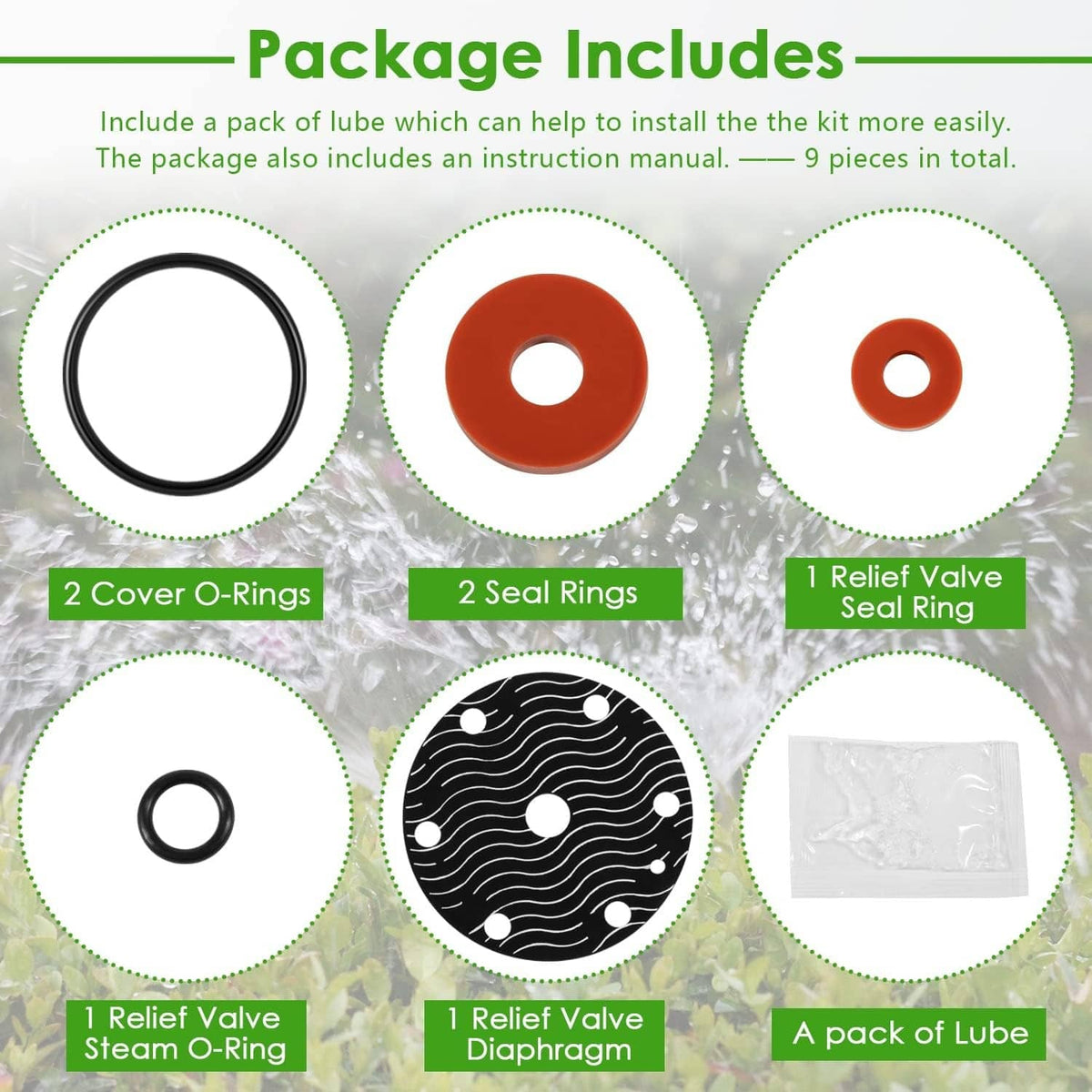 Solidspare 3/4"-1" Rubber Repair Kit Fits for Wilkins Model 975XL 975XL2 (8Pcs) RK34-975XLR