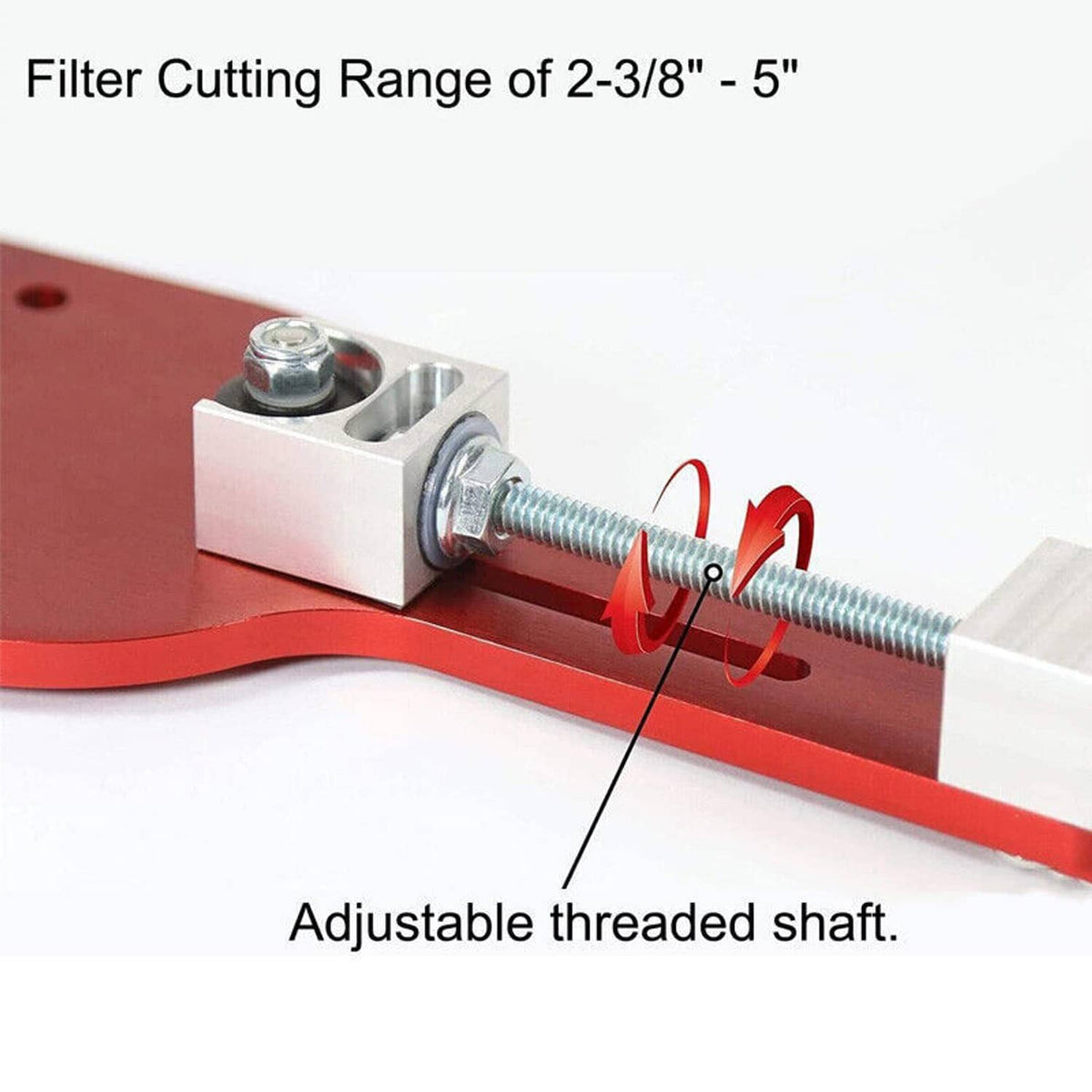 Solidspare New 77750 Red Oil Filter Cutter Tool for Filter Cutting Range From 2-3/8 to 5"
