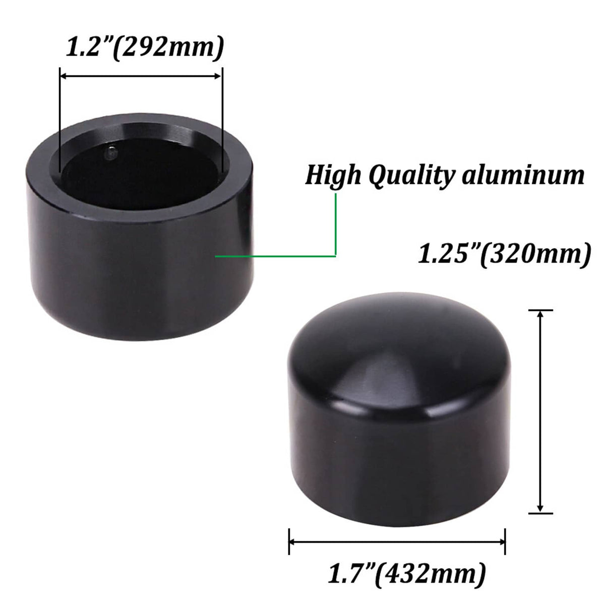 Solidspare Black Front Axle Cap Nut Covers Fit for Harley Touring Street Road Glide King US