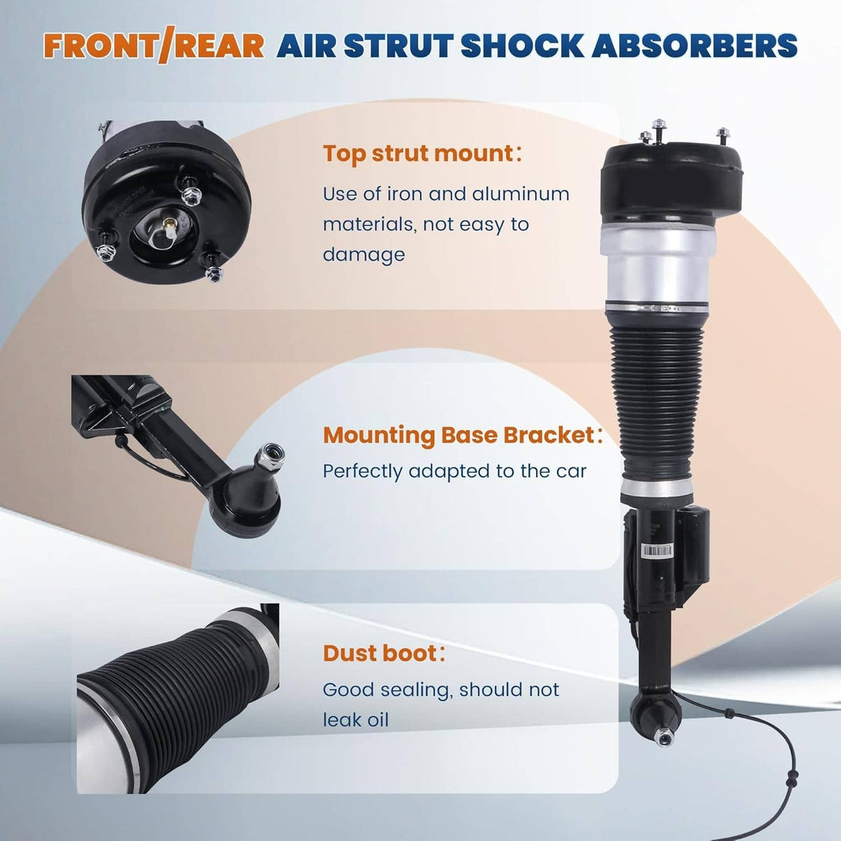 Solidspare 1Pair Front Air Suspension Struts For 4Matic Mercedes W221 S500 S550 CL500 CL550
