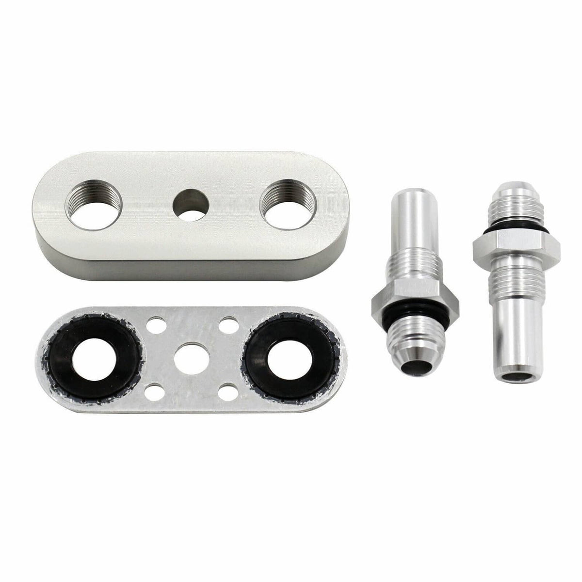 Solidspare Transmission Cooler Line Adapter Plate with 6AN Fittings Seal 6L80E 6L90E 8L90E