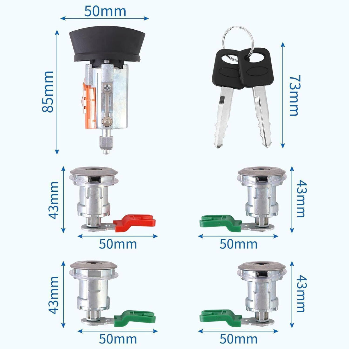 Solidspare Ignition & Door Lock Cylinder KEYED ALIKE For Ford Econoline Van E150 E250 E350