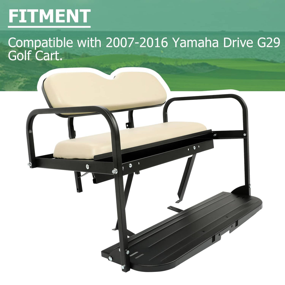Solidspare Flip Folding Rear Back Seat Kit For Yamaha Drive G29 2007-2016 Golf Cart