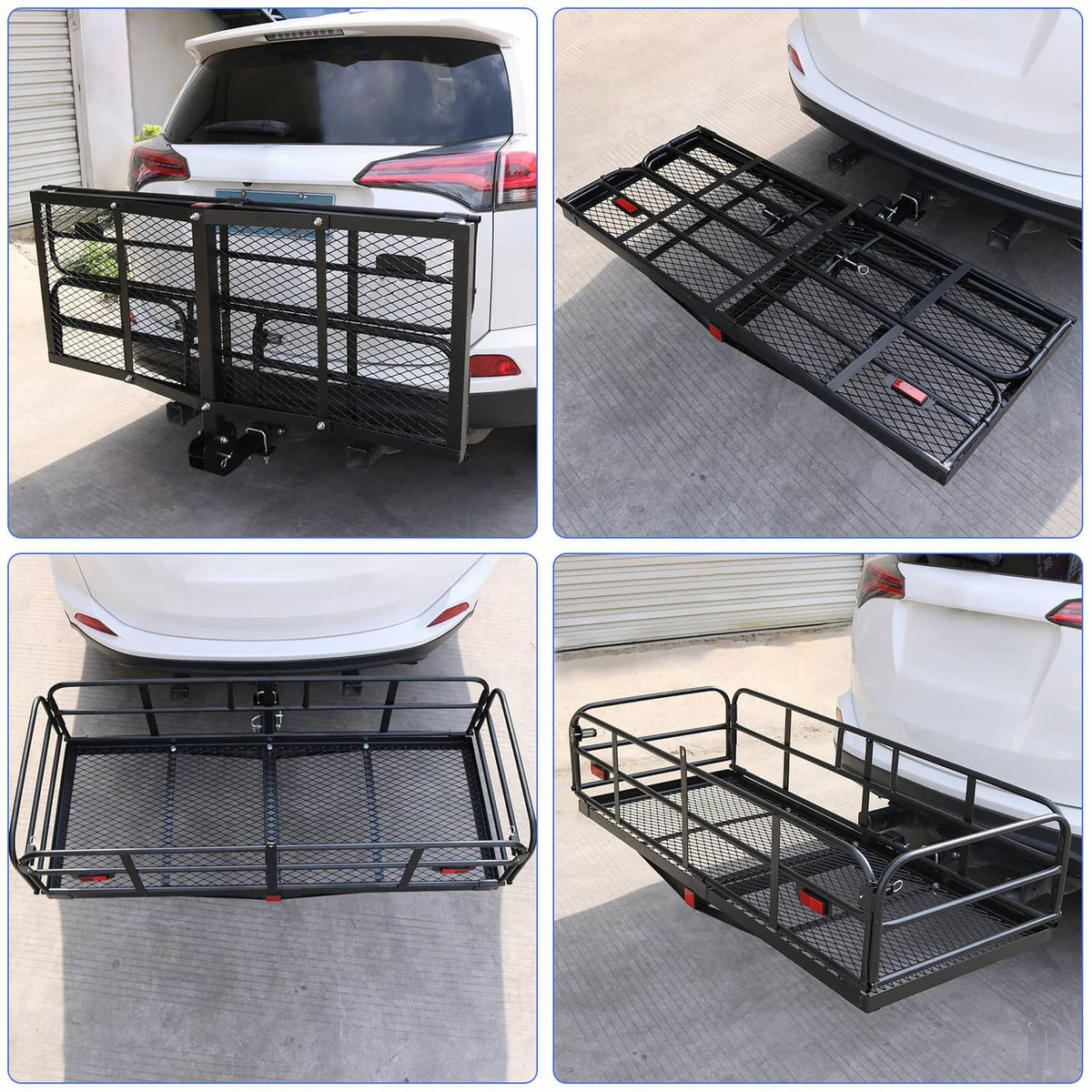 Solidspare 500lbs Car SUV Folding Rack Cargo Basket Trailer Hitch Mount Luggage Carrier New