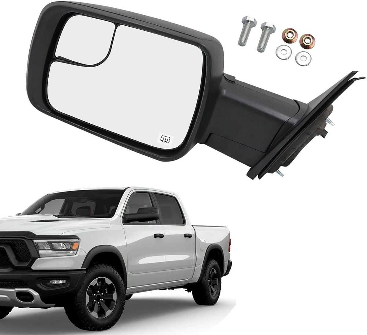 Solidspare For Dodge Ram 1500 2019-2024 Left Driver Side Mirror Heated Signal Blind Spot