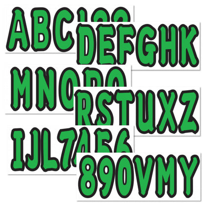 Solid Spare 4 Sets of 3" Marine Boat Sticker Decal A-Z Letters and 0-9 Numbers Green