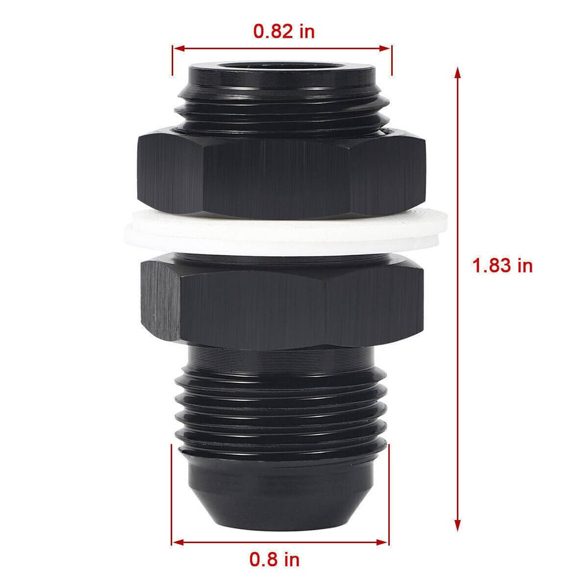 Solidspare 2Pcs -10AN AN10 Flare Fuel Cell Bulkhead Fitting With Teflon Washer Aluminum