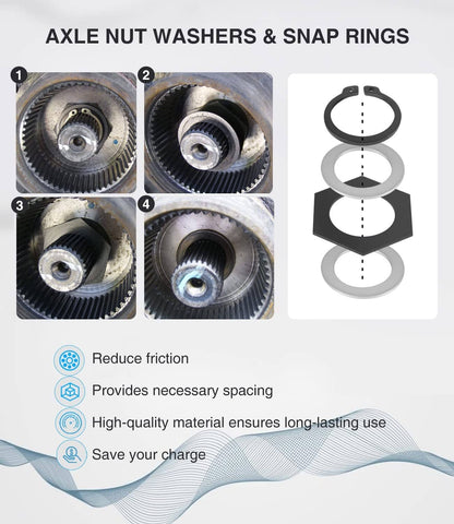 Solid Spare Front Axle Knuckle Tube Seal Kit & Thrust Washer Snap Ring for Ford F250 F350