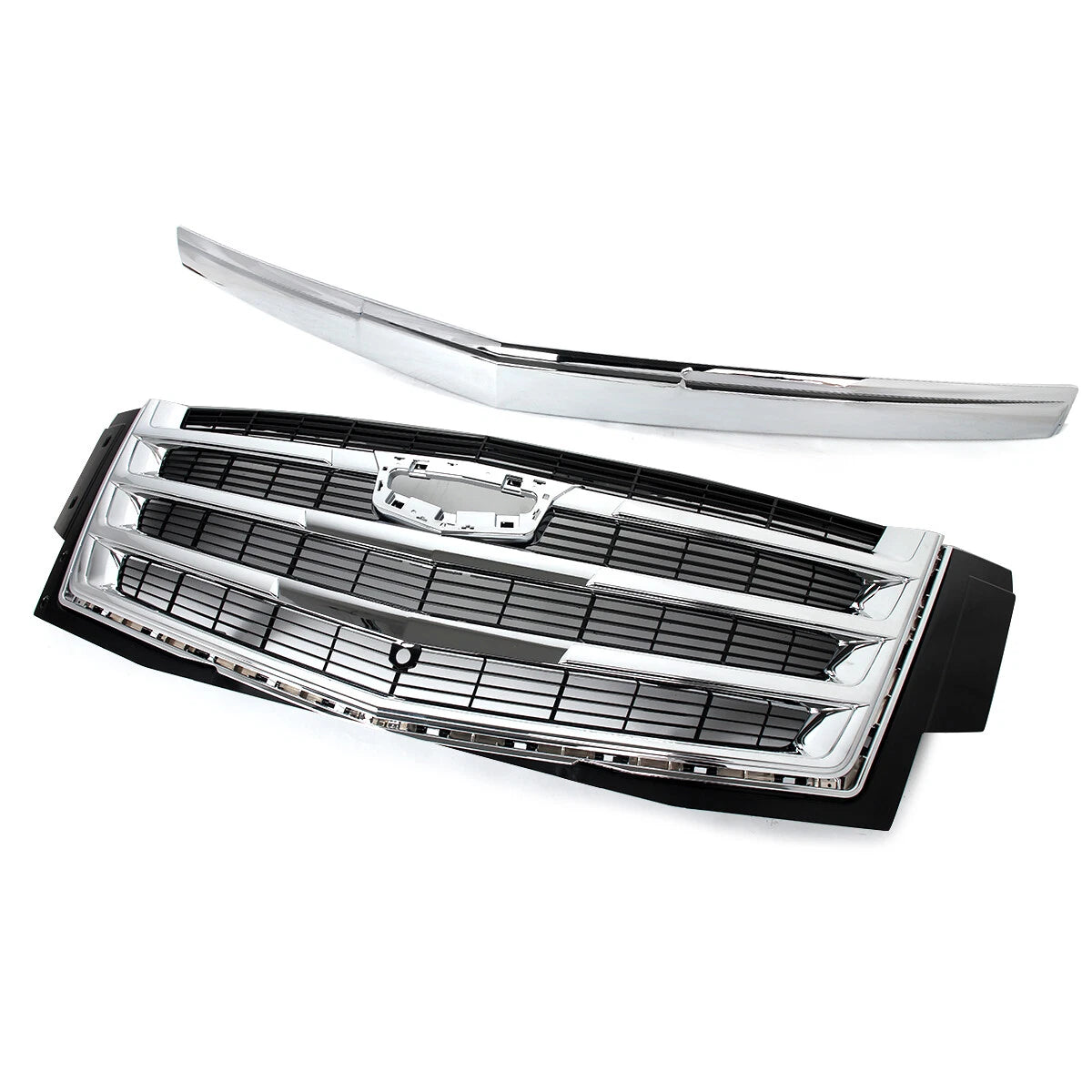 For Cadillac Escalade 2015-2020 Hood Molding Trim+Front Grille w/Sensor Hole