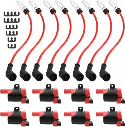 Solidspare Round Ignition Coil & Wires Set For Chevy Silverado GMC LS1 LS3 4.8L 5.3L 6.0L