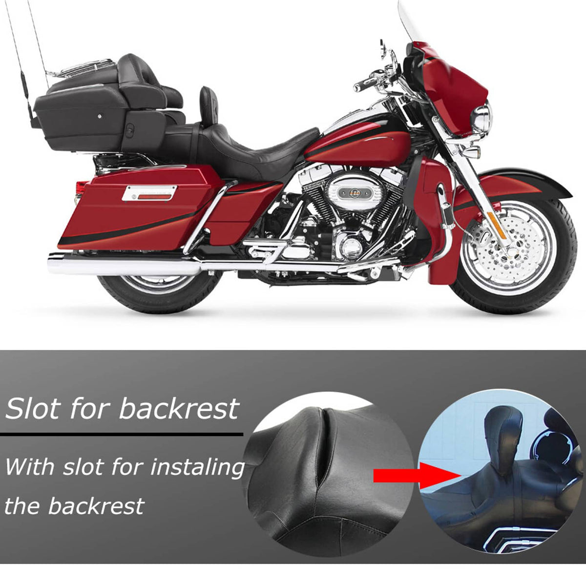 Solidspare For 97-07 Harley Electra Glide Standard Classic Driver Rider Passenger 2 Up Seat
