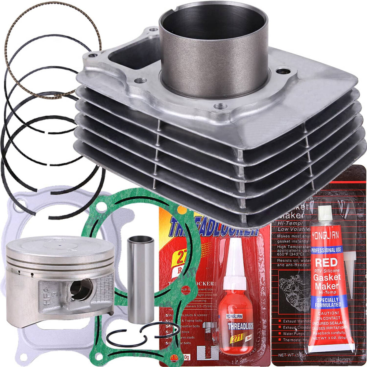 Solidspare Cylinder Piston Gasket Top End Rebuild Kit For Honda Recon 250 TRX250 EX ATV