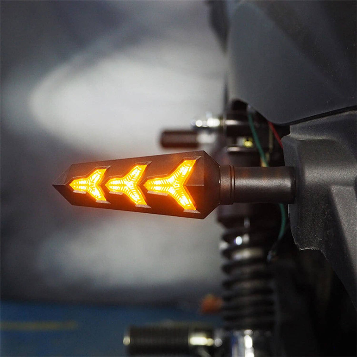 Solidspare Motorcycle Bike Turn Signals Lights Amber Indicator Blinker Brake Lamp Universal