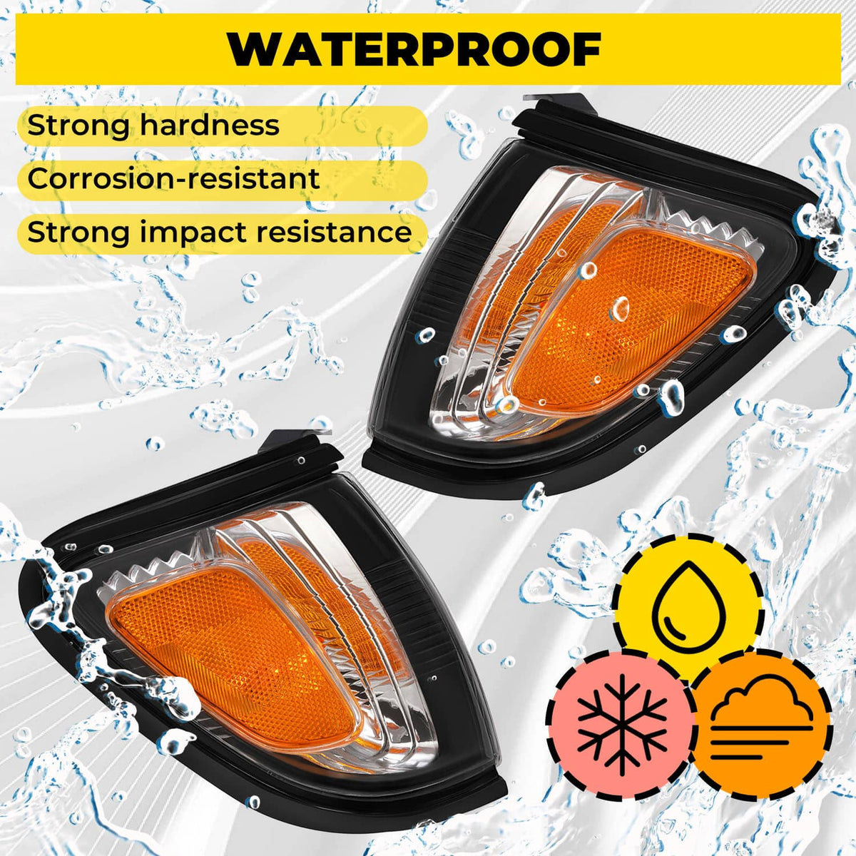 Solid Spare Side Marker Corner Parking Turn Signal Lights W/ Bulbs For Toyota Tacoma 2001-04