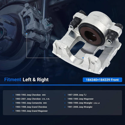 Solidspare 2x Front Brake Calipers for Jeep Grand Cherokee Comanche XJ Wrangler TJ LH & RH