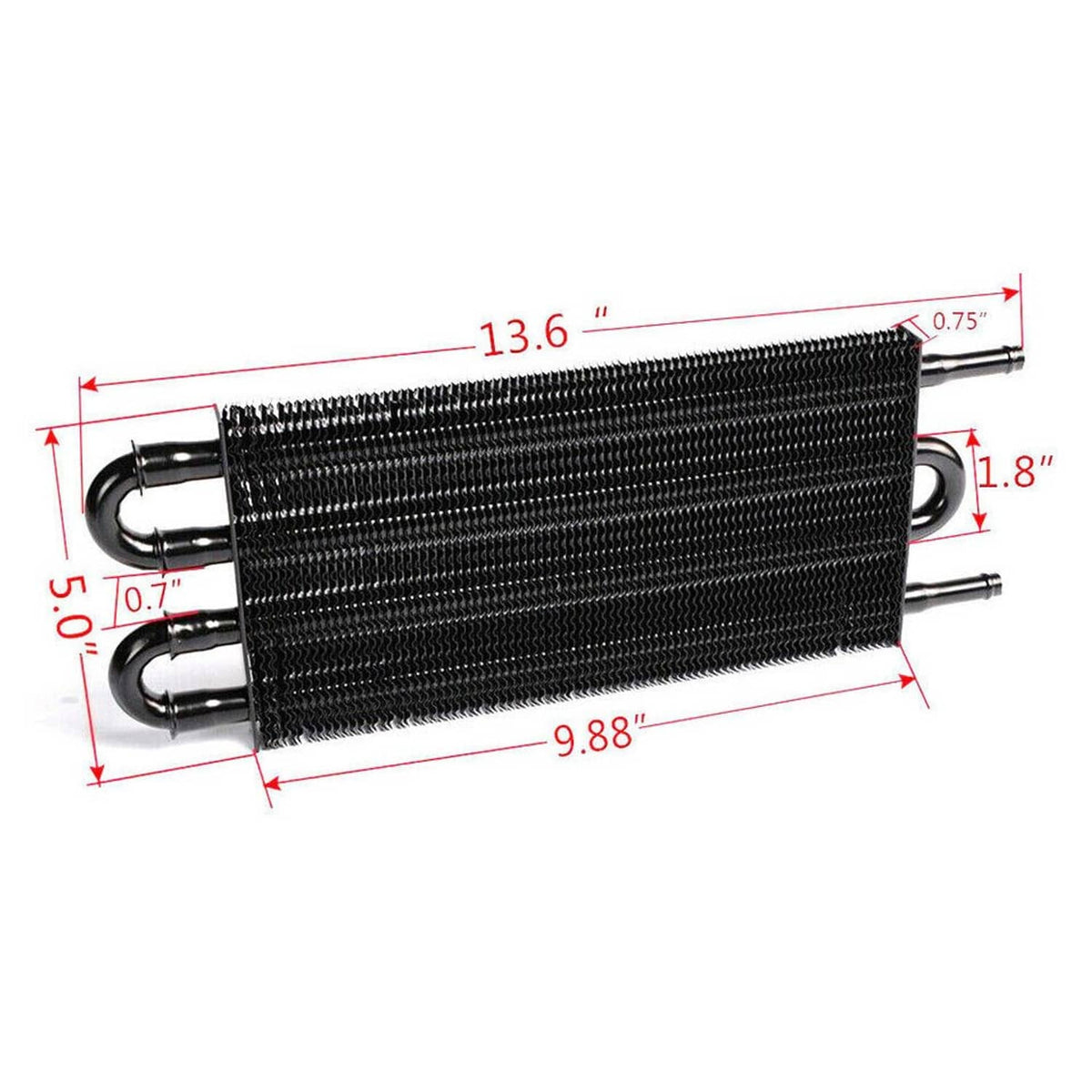 Solidspare Transmission Oil Cooler+Hose /Mounting Kit 4 Row Radiator Auto-Manual Aluminum