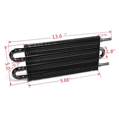 Solidspare Transmission Oil Cooler+Hose /Mounting Kit 4 Row Radiator Auto-Manual Aluminum