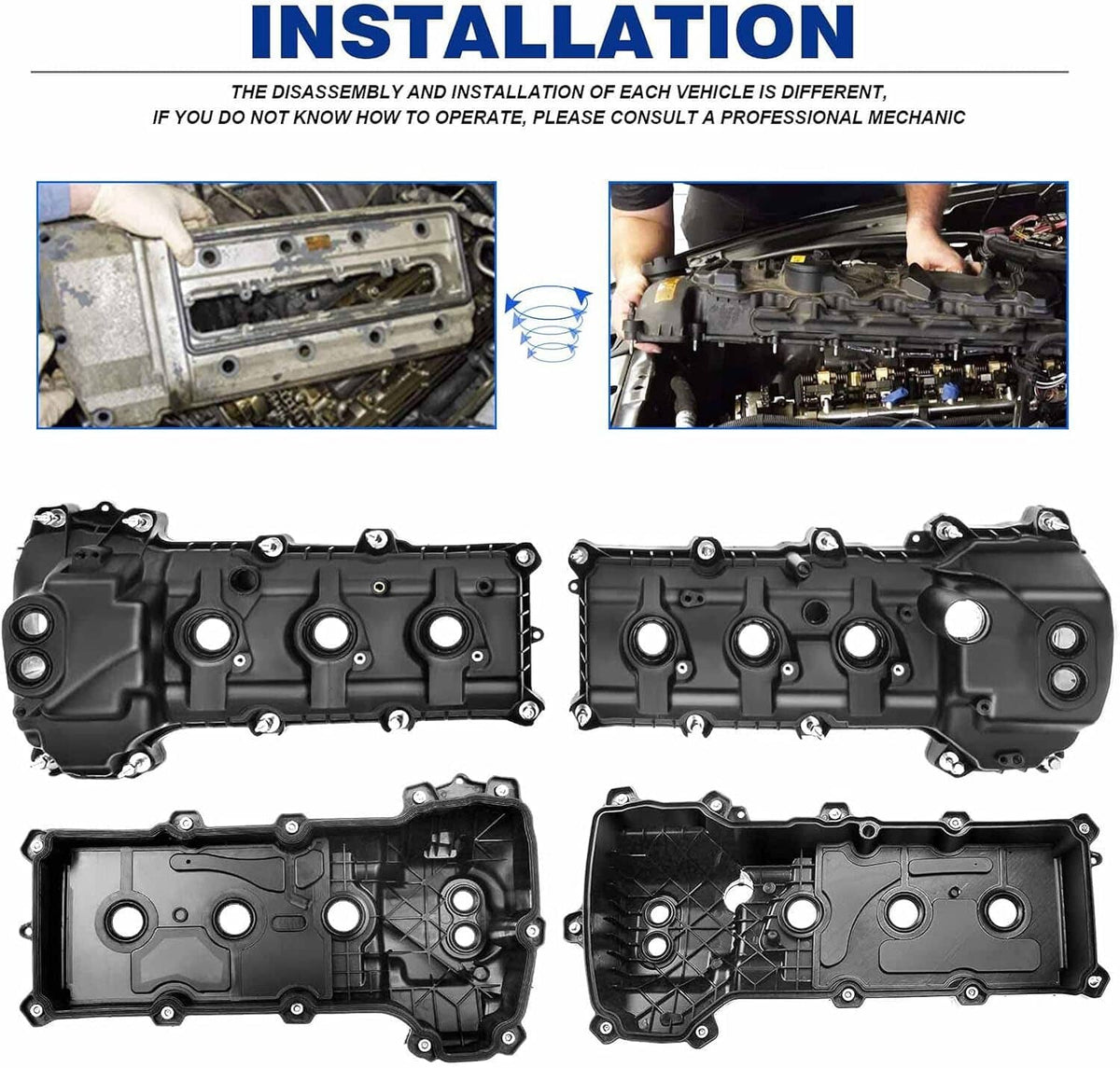 Solidspare 2Pcs Valve Covers Set for 2013-2016 Ford F-150 15-17 Ford Expedition 3.5L Turbo