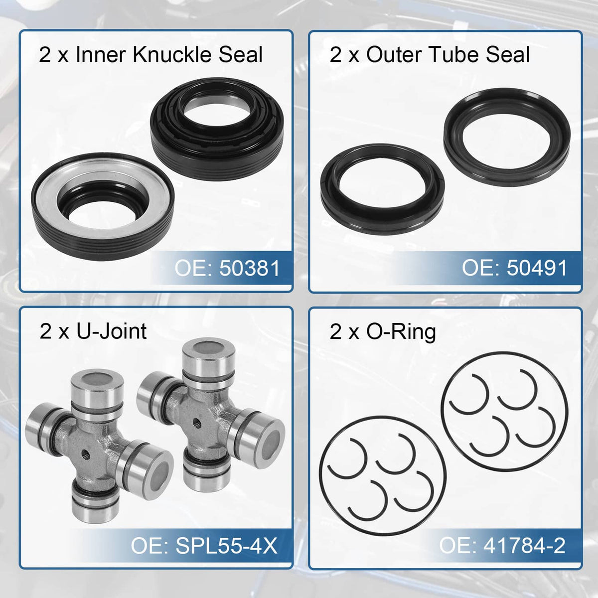 Solidspare Front Axle Seal And U Joint Kit For 1998-04 Ford F250 F350 Excursion DANA 50 60
