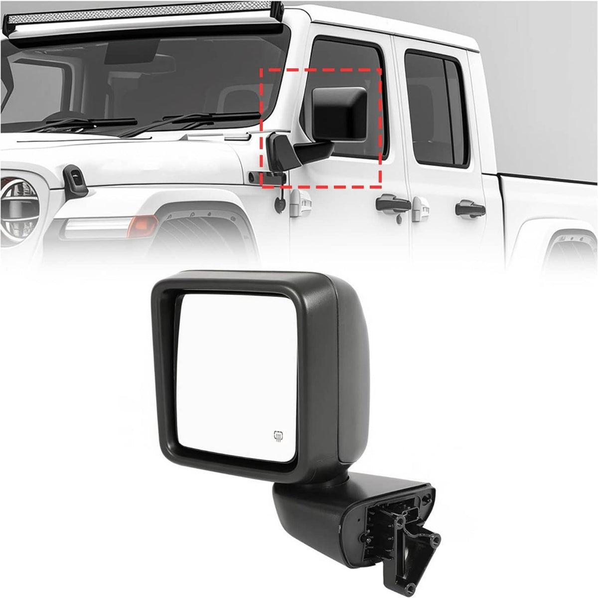 Solidspare Pair Left & Right Power Heated Mirror for 2018-2024 Jeep Gladiator Wrangler JL