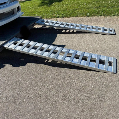 Solidspare 2Pcs 80"×15" 6000Lbs Car Trailer Ramps Truck Hook End Knife 1 Pair, Aluminum