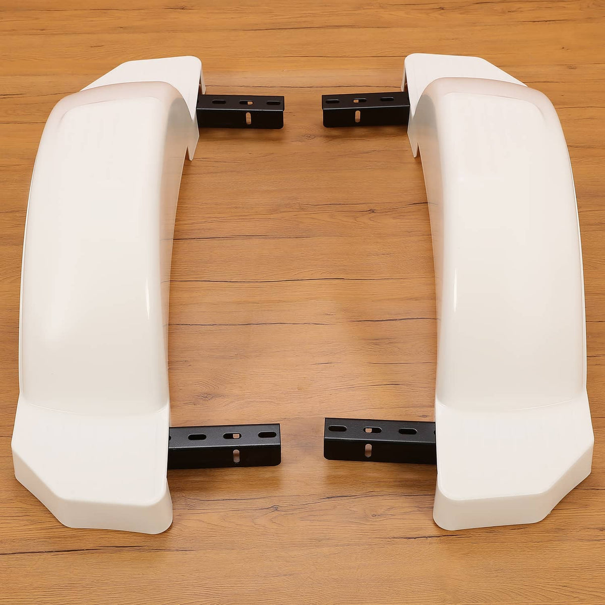 Solidspare Pair L&R Single Axle Trailer Fenders White HDPE For 13" diameter Wheels Tires