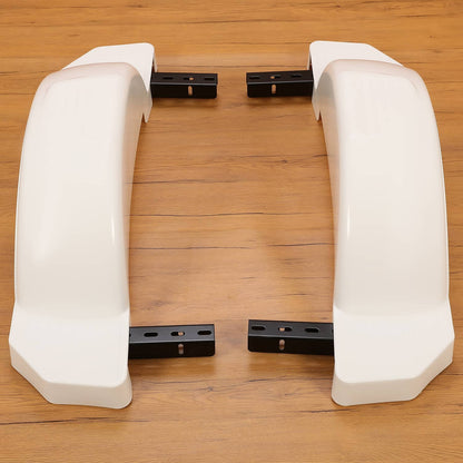 Solidspare Pair L&R Single Axle Trailer Fenders White HDPE For 13" diameter Wheels Tires
