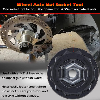 Solidspare Front Rear Wheel Axle Nut Socket Tool for Ducati ATVs Super Bike 1098 1198 1199