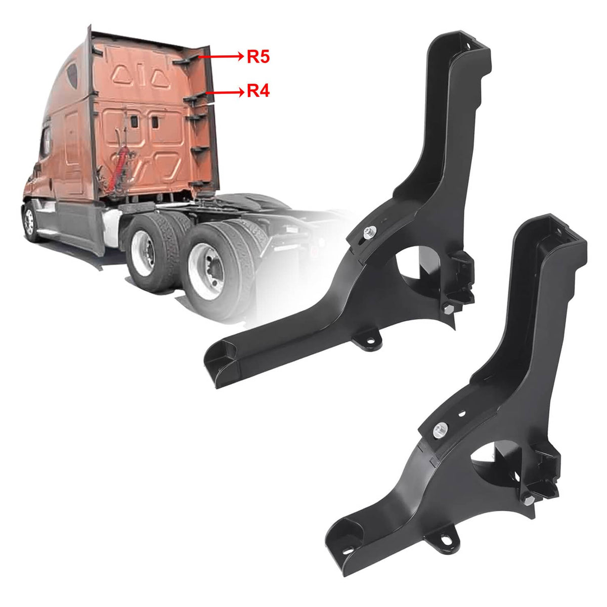 Solid Spare Black Upper Top Fairing Hinge Bracket Fits Freightliner Cascadia 2008-2017 R4+R5
