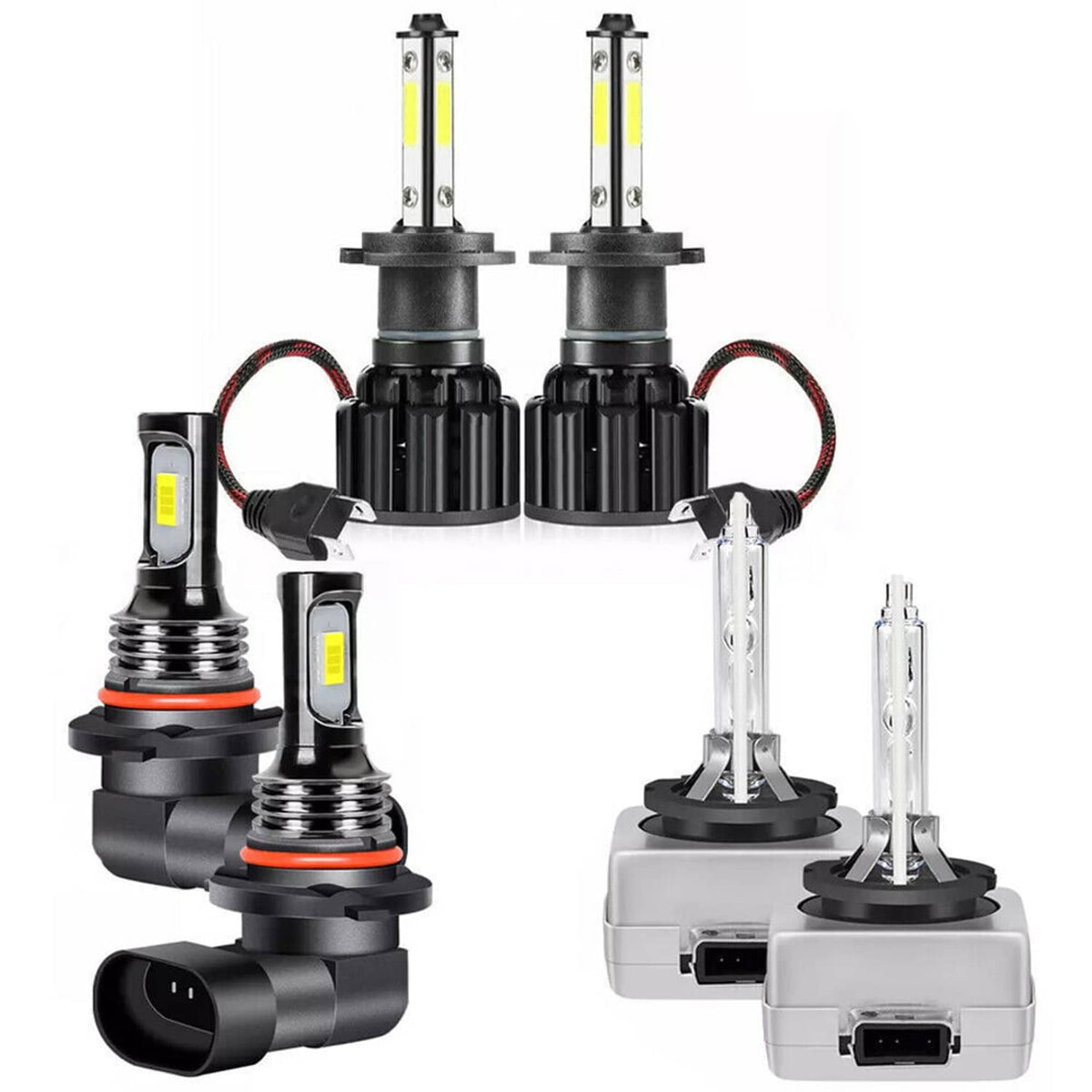Solidspare For Cadillac Escalade 2007-2008 COMBO LED/HID Headlight hi/lo+Fog Light 6 Bulbs