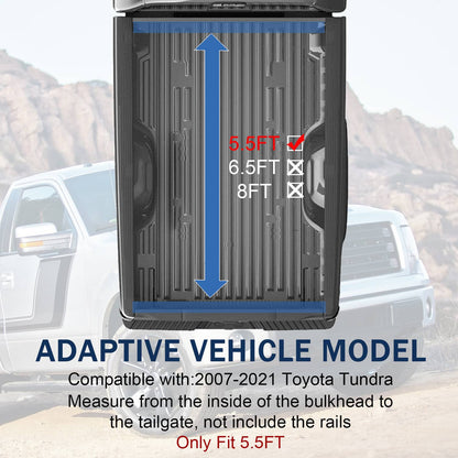 Solidspare Hard Tri-Fold Tonneau Cover For 2007-2021 Toyota Tundra 5.5FT SHORT BED