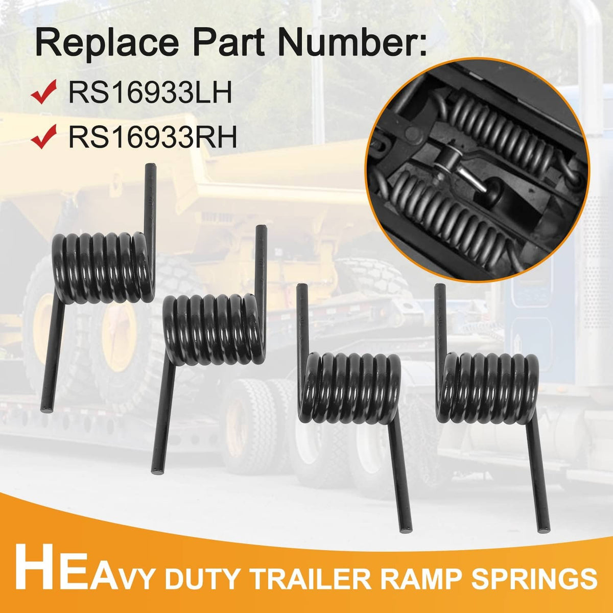 Solidspare 2 Pairs 7 Coils Trailer Heavy Duty Ramp Springs For Trailer RS16933RH RS16933LH