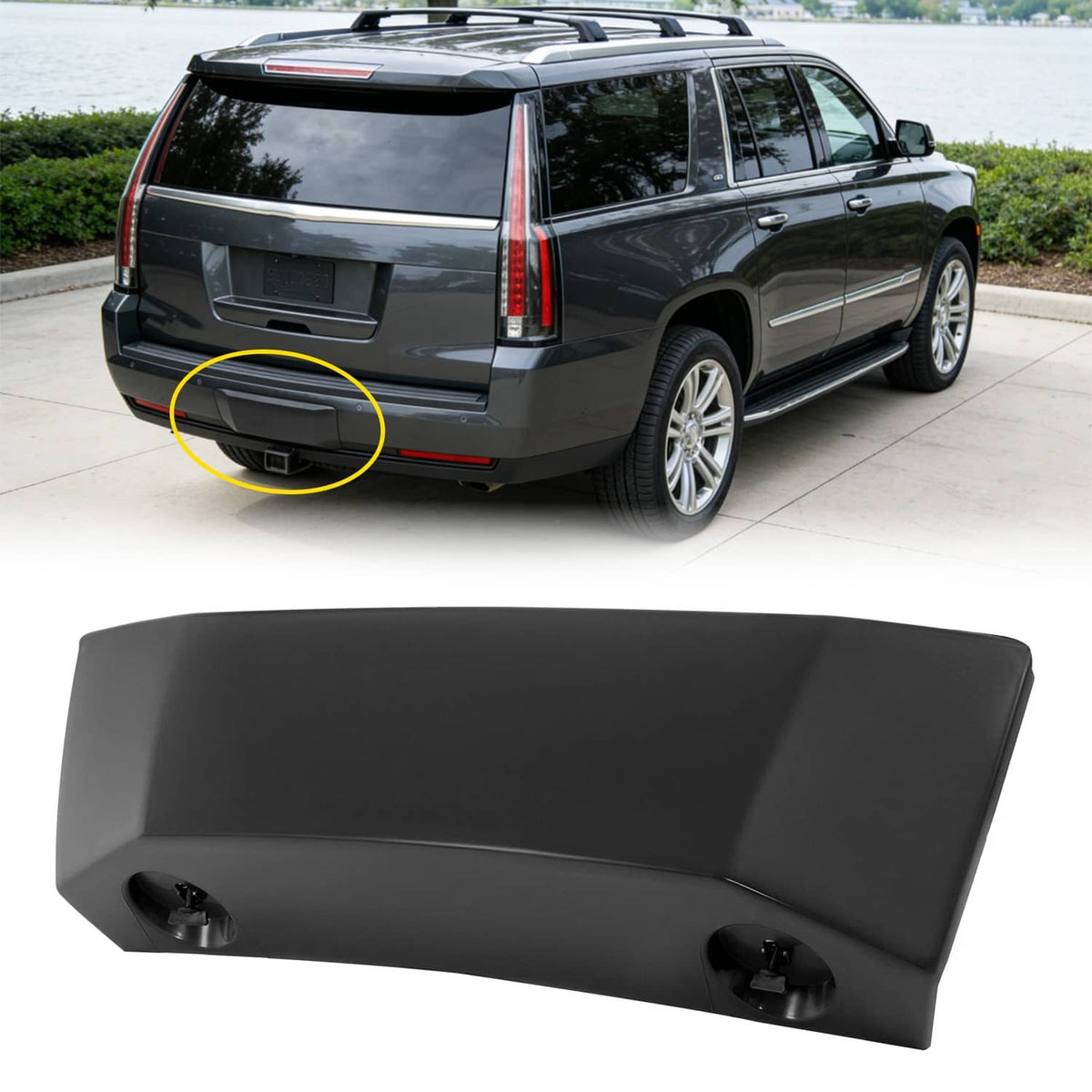 Solid Spare New Rear Trailer Tow Hitch Panel Cover For Cadillac Escalade ESV 2015-2020