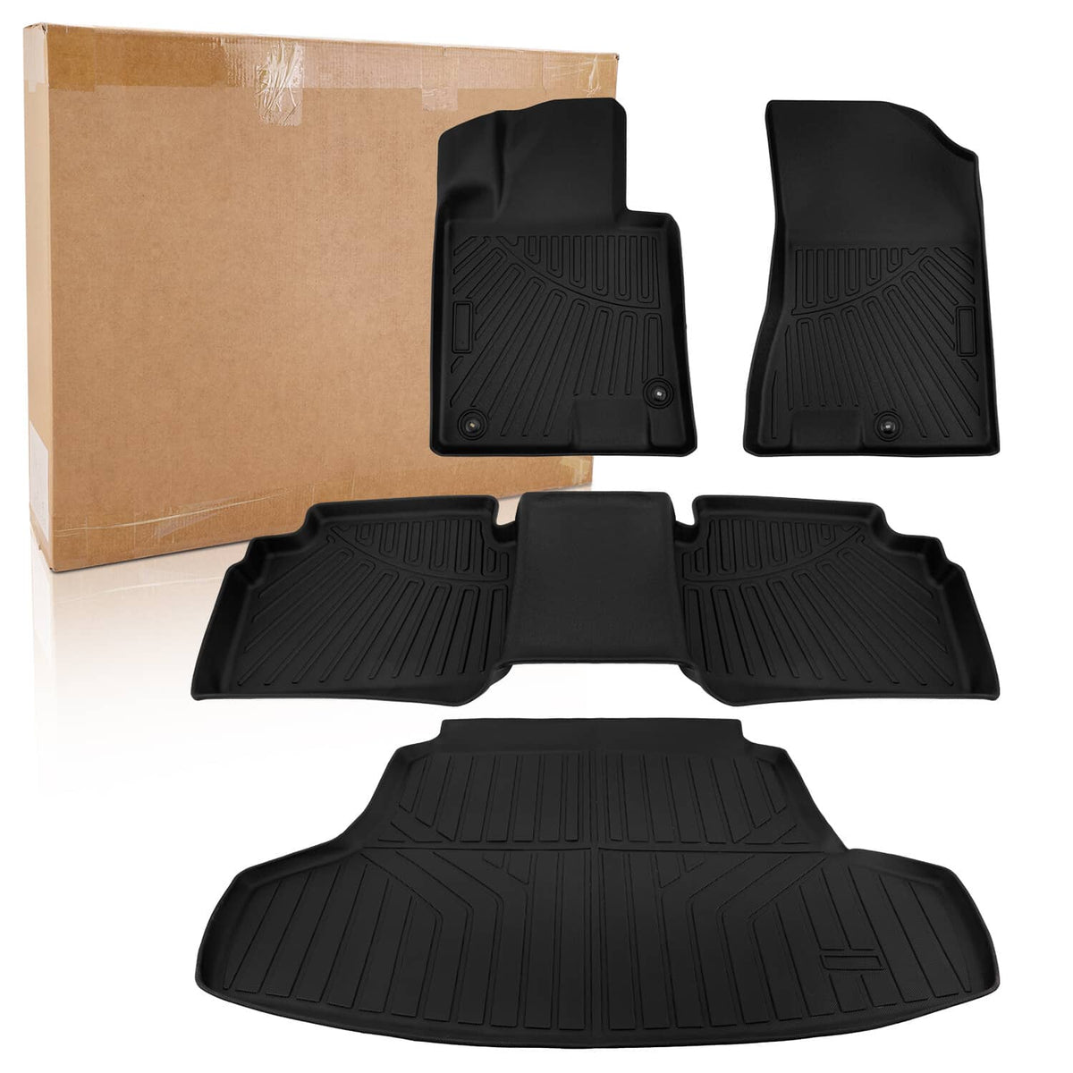 Solidspare Floor Mats for Hyundai Sonata 2020-2024 / Kia K5 2021-2025 FWD with Cargo Liner