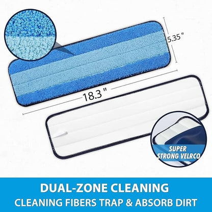 Solid Spare 3Pcs Replacement Microfiber Cleaning Refill Pads For Bona Mop 18" Reusable Tools