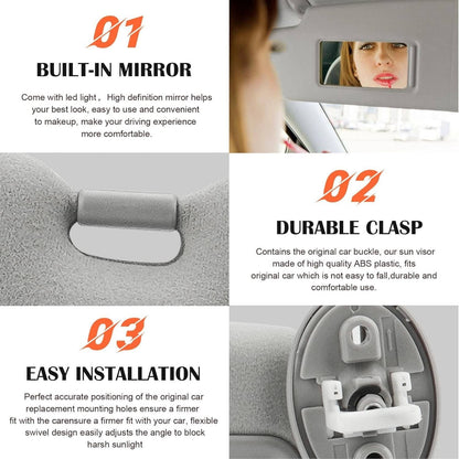 Solidspare Gray Sun Visor w/Sunroof Left & Right Set For 09-16 Toyota Venza 74320-0T022-B1
