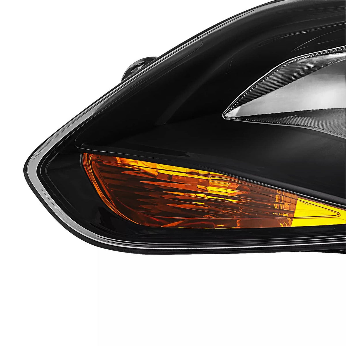 Solid Spare Black Left Driver Side Headlights Clear Lens Halogen Fits Ford Focus 2012-2014