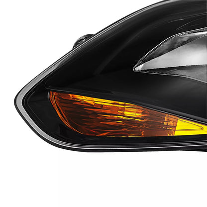 Solid Spare Black Left Driver Side Headlights Clear Lens Halogen Fits Ford Focus 2012-2014