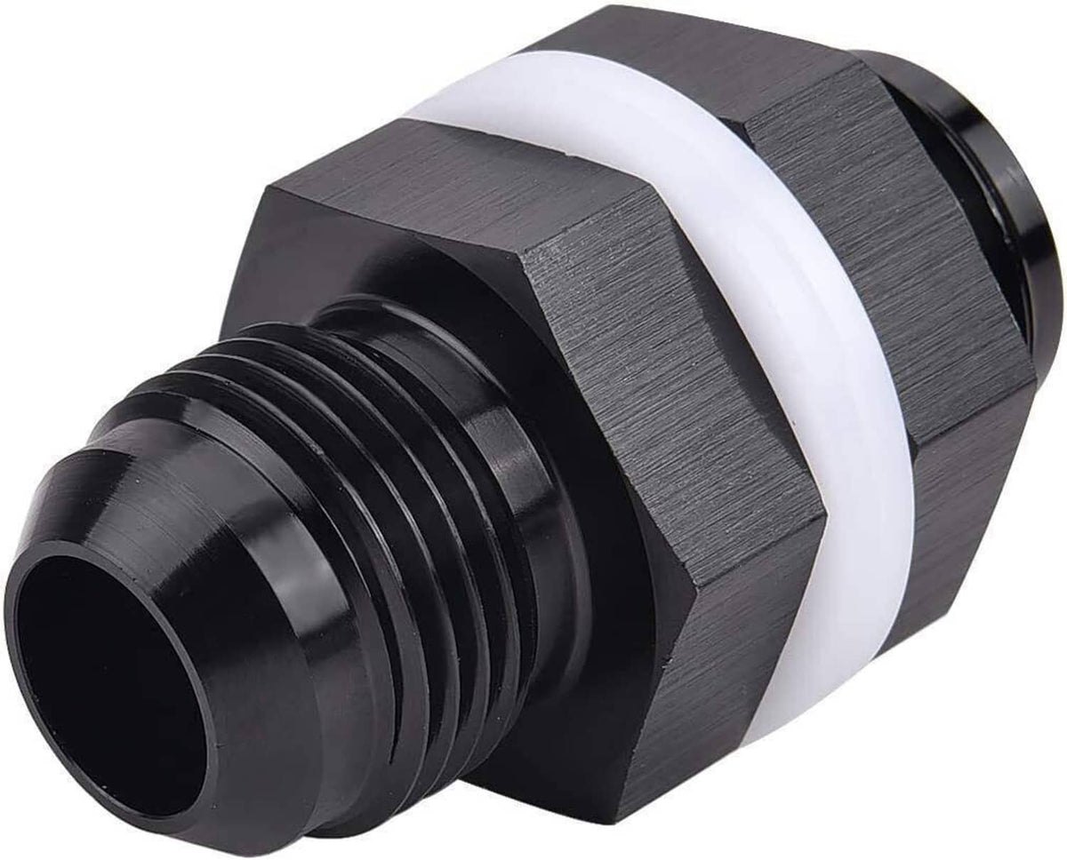 Solidspare New 2Pcs 10AN AN10 Flare Fuel Cell Bulkhead Fitting With Teflon Washer Aluminum