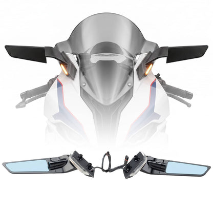 Solidspare CNC Aluminum Adjustable Wind Wing Side View Mirrors For BMW S1000RR 2019-2026