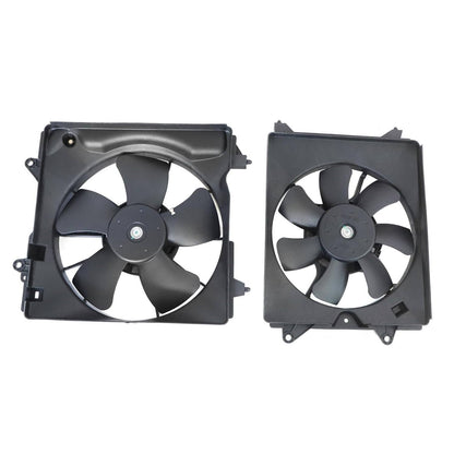 Solidspare 2Pcs AC Condenser and Radiator Cooling Fan Assembly Fit For 2016-2018 Honda HR-V