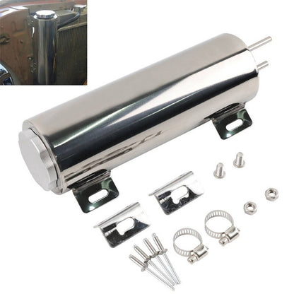 Solidspare 3" X 10" 32OZ Polished Stainless Steel Radiator Coolant Overflow Catch Tank Can