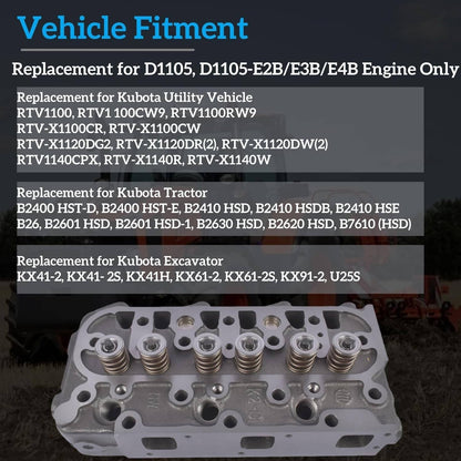 Solidspare Complete Cylinder Head Gasket Kit D1105 For Kubota RTV1100 RTV1100CW9 16022-0304