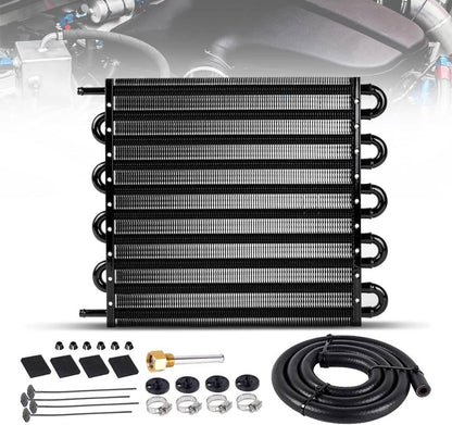 Solidspare 10 Rows Remote Transmission Oil Cooler Radiator Converter Kit Aluminum Universal
